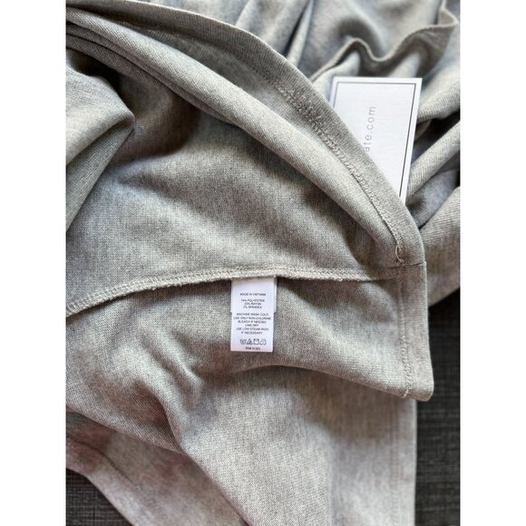 NEW 1STATE Cross Front Womens L V-Neck Long Sleeve Gray Knit Top Draping Stretch - Picture 6 of 8